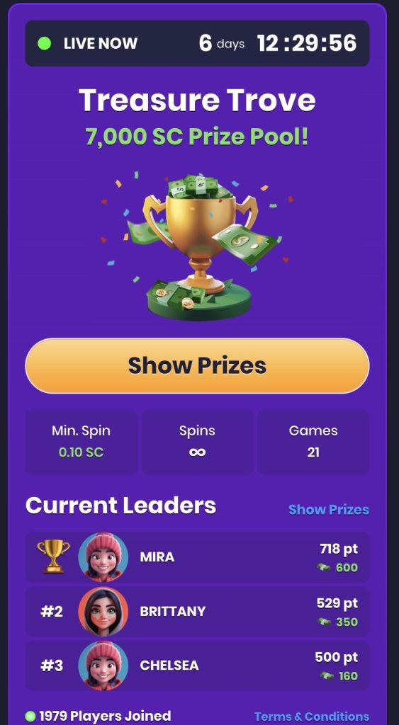 Spree Casino Treasure Trove Slots Race